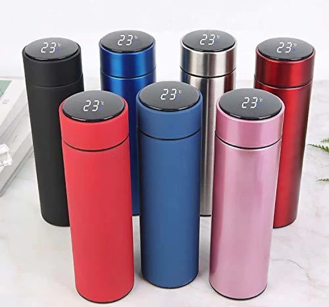 Premium Insulated Water Bottle with LED Temperature Display | 500ml Vacuum Flask | Hot & Cold 24H | Leak-Proof | Assorted Colors