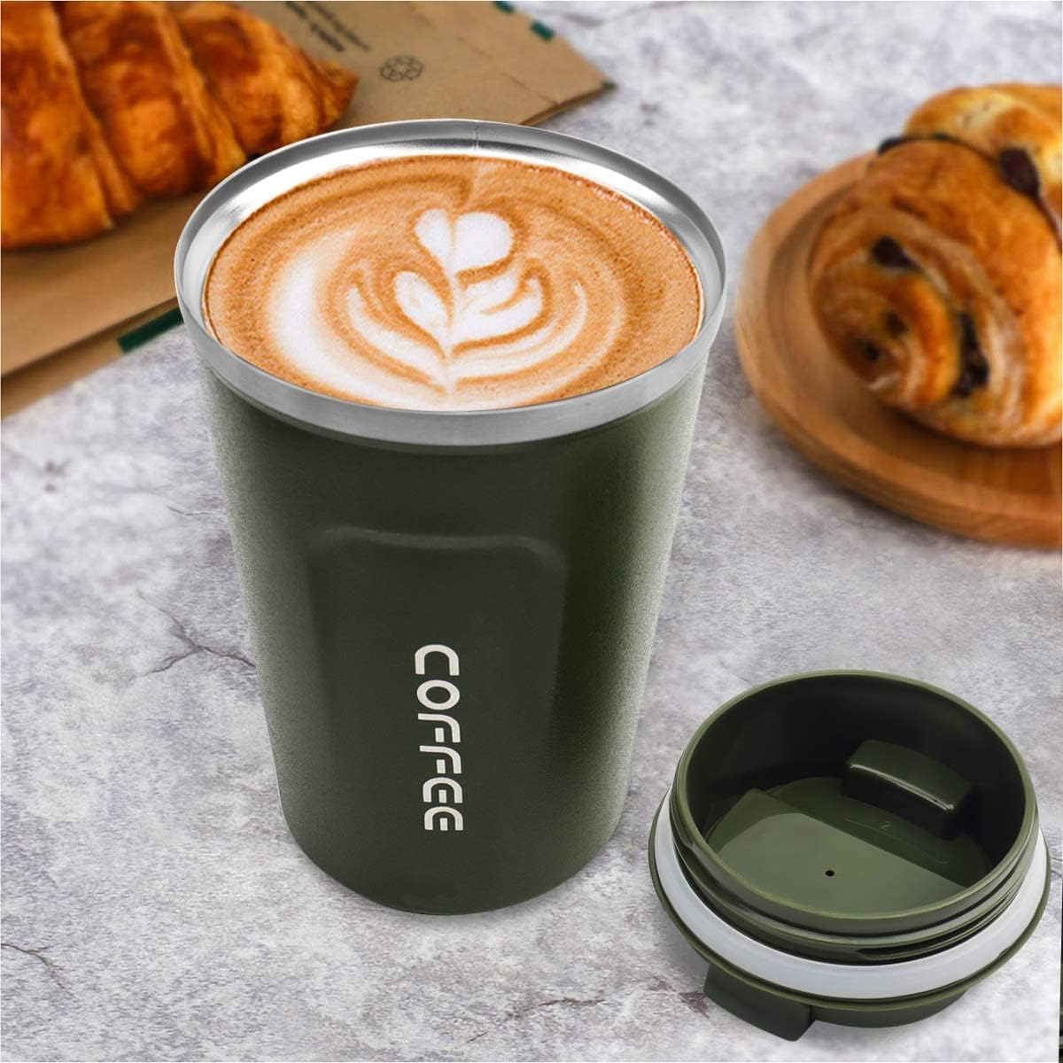 510ml Insulated Stainless Steel Travel Mug, Leak-Proof Lid, Double Wall Vacuum - for Coffee & Tea