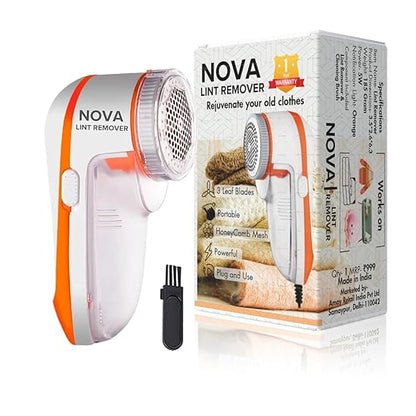 Nova Lint Remover for Clothes | Electric Fabric Shaver & Dust Cleaner | Removes Lint, Fuzz, Pills | 1-Year Warranty
