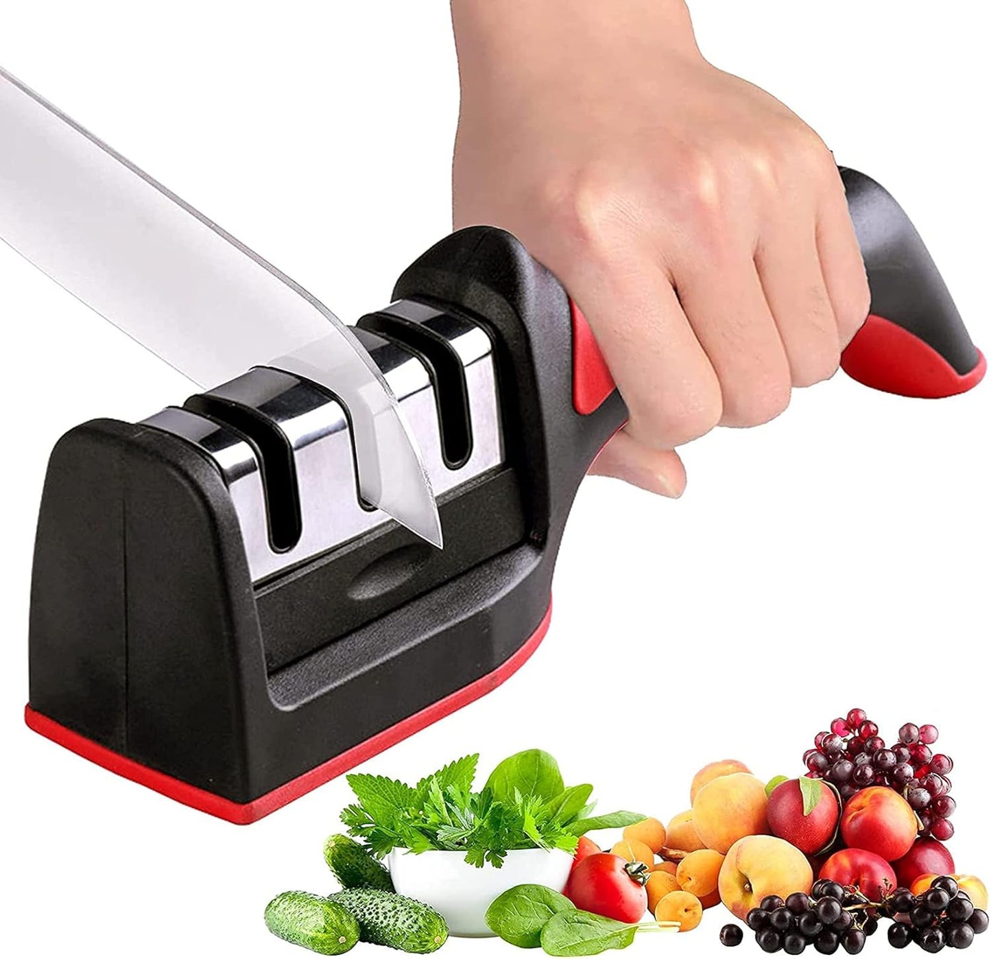 Professional Manual Knife Sharpener | Precision Tool for Sharpening & Polishing Straight Knives | For Home Kitchens & Chef's Choice