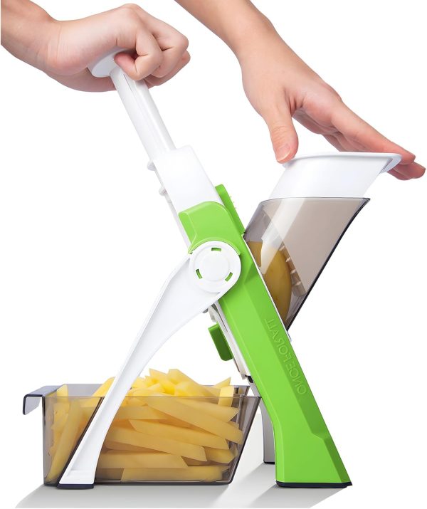 ONCE FOR ALL Safe Mandoline Slicer 5 in 1 Vegetable Chopper Food Potato Cutter,