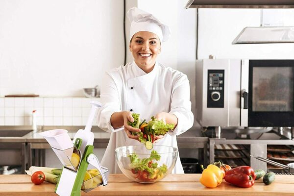 ONCE FOR ALL Safe Mandoline Slicer 5 in 1 Vegetable Chopper Food Potato Cutter,