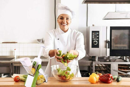 ONCE FOR ALL Safe Mandoline Slicer 5 in 1 Vegetable Chopper Food Potato Cutter,