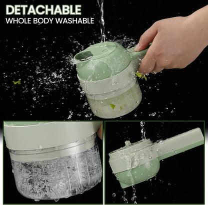 4-in-1 Wireless Electric Food Chopper - Portable Vegetable Chopper for Onion, Garlic, Meat & Herbs