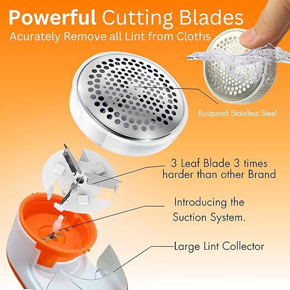 Nova Lint Remover for Clothes | Electric Fabric Shaver & Dust Cleaner | Removes Lint, Fuzz, Pills | 1-Year Warranty