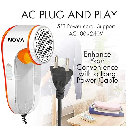 Nova Lint Remover for Clothes | Electric Fabric Shaver & Dust Cleaner | Removes Lint, Fuzz, Pills | 1-Year Warranty