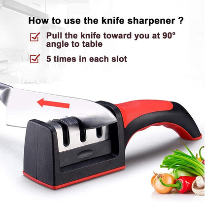 Professional Manual Knife Sharpener | Precision Tool for Sharpening & Polishing Straight Knives | For Home Kitchens & Chef's Choice