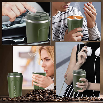 510ml Insulated Stainless Steel Travel Mug, Leak-Proof Lid, Double Wall Vacuum - for Coffee & Tea