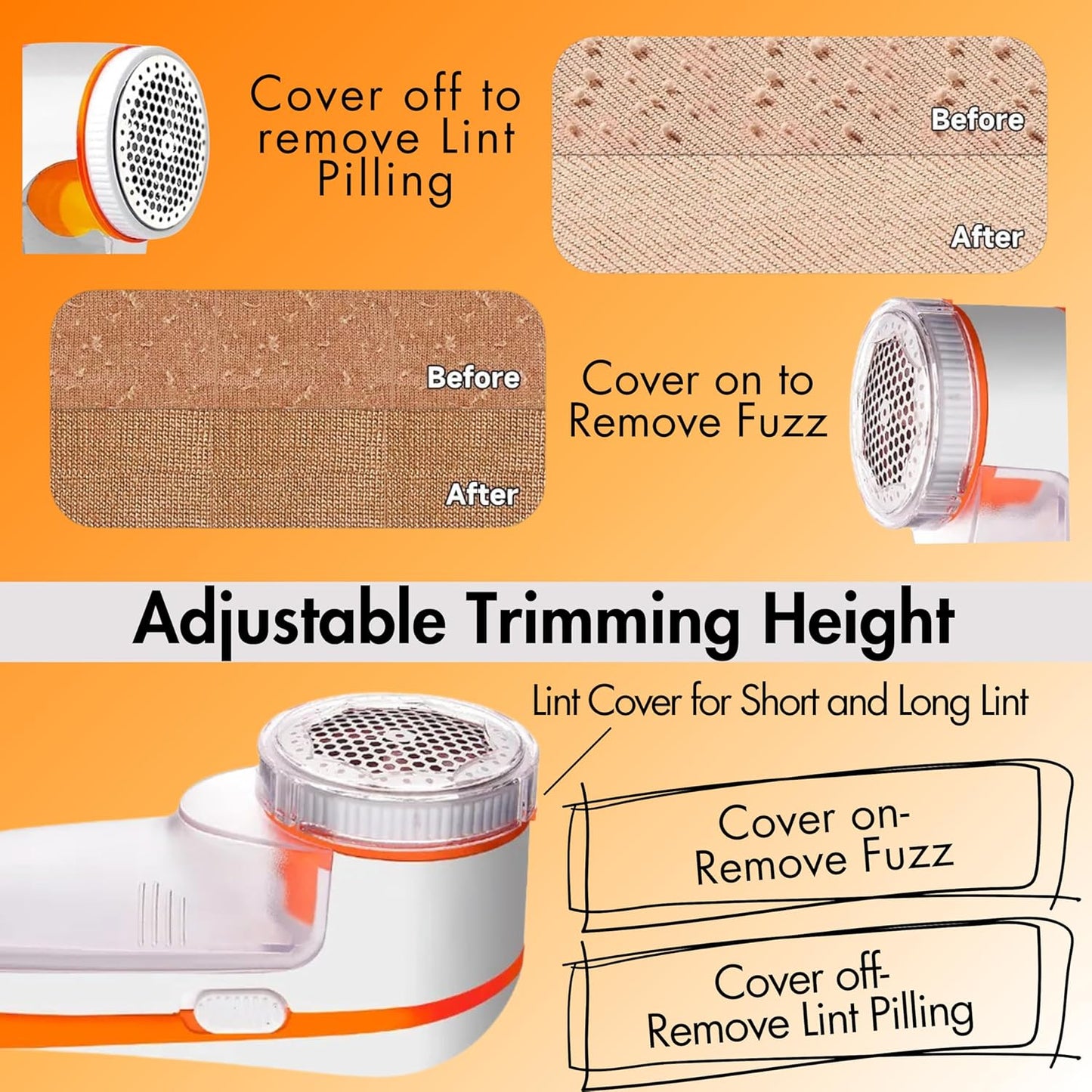 Nova Lint Remover for Clothes | Electric Fabric Shaver & Dust Cleaner | Removes Lint, Fuzz, Pills | 1-Year Warranty