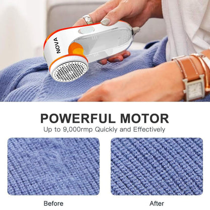 Nova Lint Remover for Clothes | Electric Fabric Shaver & Dust Cleaner | Removes Lint, Fuzz, Pills | 1-Year Warranty